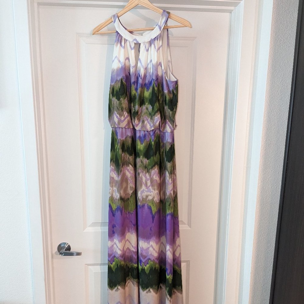 Purple green dress